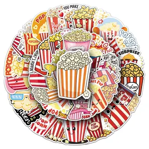 100sheets two sets of repetition popcorn fun cartoon creative stickers refrigerator water cups tabletop photo frame decorative stickers