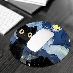 Starry Night Cat Pattern Mouse Pad, Rectangle Gaming Mouse Pad, Non-slip Mousepad, Office Desk Keyboard Mouse Mat for Home Office Game Room Desk, Desk Accessories