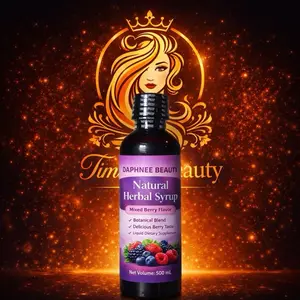 Daphney Natural Herbal Syrup Pou Bouda Organic Beverage Sweet Mixed Berry Flavor 500 mL