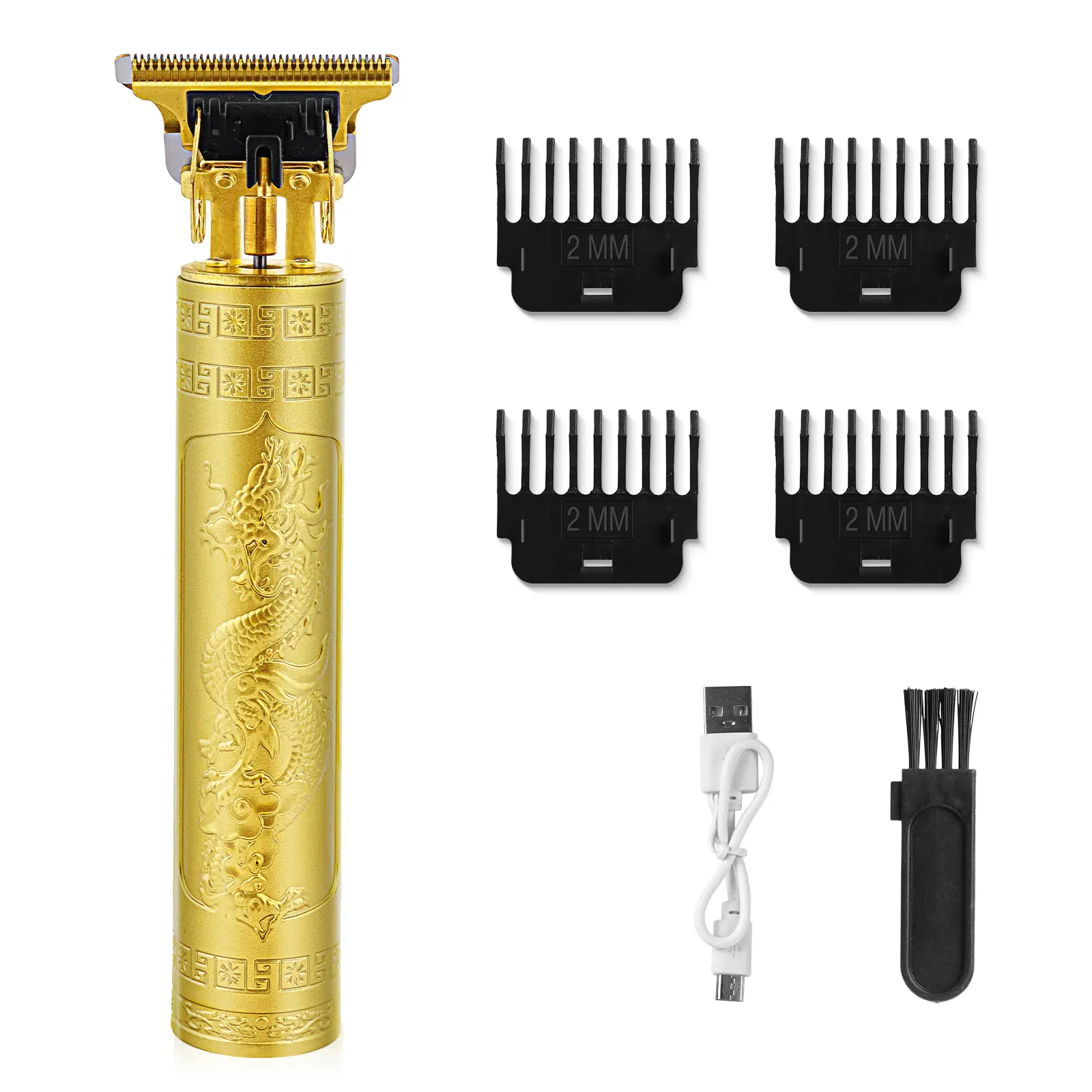Professional Retro Barber Trimmer for Men - Cordless & Waterproof Hair Clipper, Wireless Beard & Head Trimmer, All-in-One Grooming Kit for Precision Haircut & Shaving