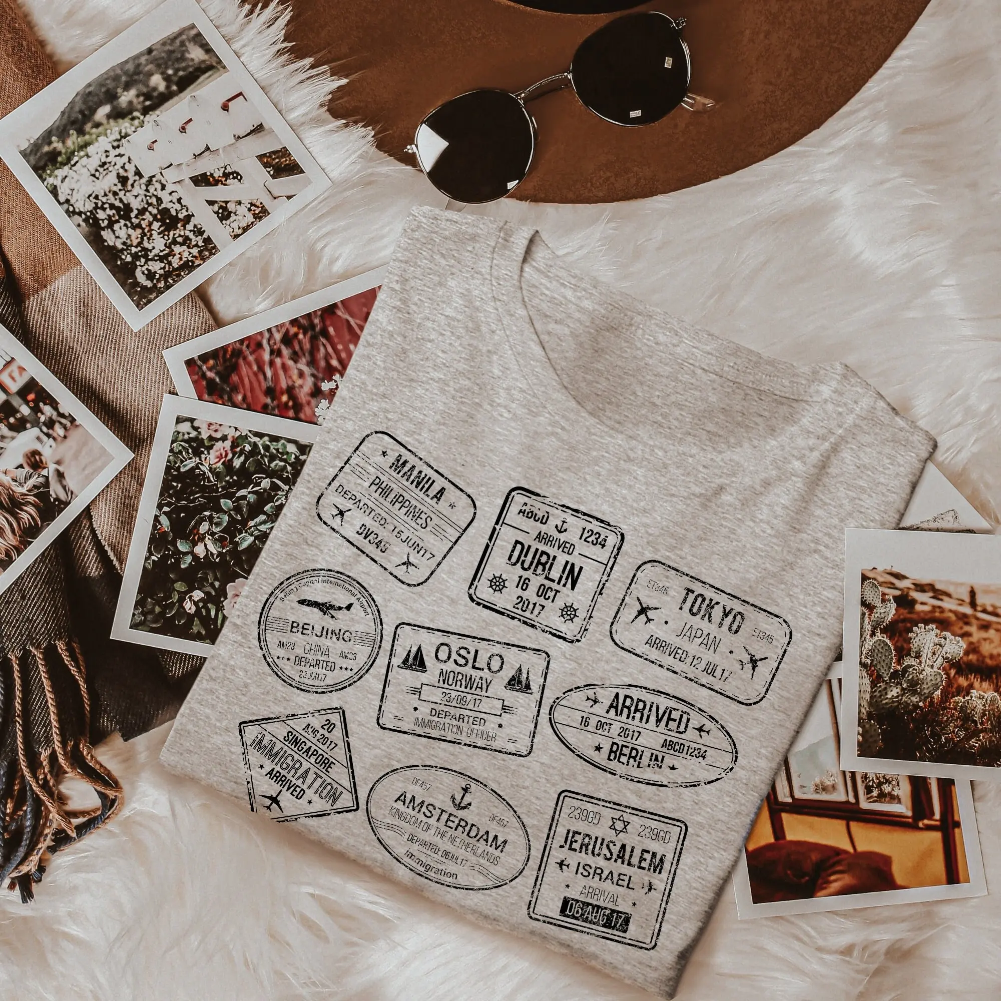 Travel Stamps Tshirt, Travel Shirt, Traveller, Gift for Traveller, Passport, Passport Tshirt, Airplane Shirt, Vagabond, World Traveller,