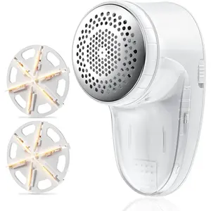 Fabric Shaver Lint Remover for Clothes, Sweater Shaver with Replaceable Stainless Steel 6-Leaf Blades, Fabric Defuzzer for Clothes Fuzz, Lint Balls - Battery Operated