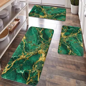 [Popular Choice]1 piece, bathroom decoration, bathroom floor mat, bathroom anti-slip mat, kitchen floor mat, bathroom set, home decoration, green marble floor mat, simple and luxurious theme decoration, Bathroom Mats