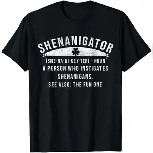 shenanigator Definition Shenanigans Funny St Patricks Jokes T-Shirt Relaxed Fit Cotton T-Shirt