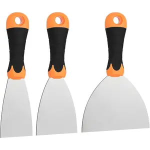 3- Spackle  Set: 2", 3",and 5" Professional Putty  -  Scraper and Drywall Tools for Wall Repair-