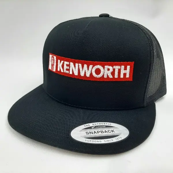Kenworth Embroidered Retro Trucker Hat Adjustable Snapback Baseball Cap Vintage Mesh Hat for Men Women Unisex Streetwear