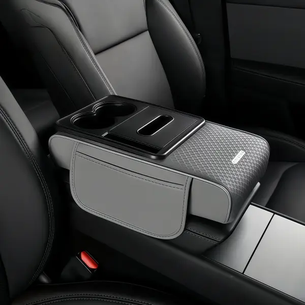 4-in-1 Car Armrest Pillow - Leather Storage Cover with Tissue Box 4-in-1 Car Armrest Pillow - Leather Storage Cover with Tissue Box