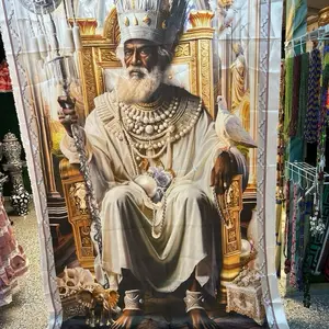 Tapiz de Obbatala 108" x 58" for Santos Decoration and Gifts Perfect for Fiestas and Adornments Featuring V