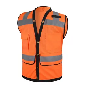 Men’s Safety Vest , Button Up,  Pockets , and ID Card Pocket