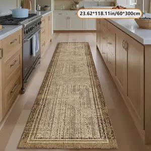 Velvet 850g Long Rug, Kitchen Area Rug, Light Textured Simple Patterned Decorative Carpet, Easy Clean, Multiple Sizes Available