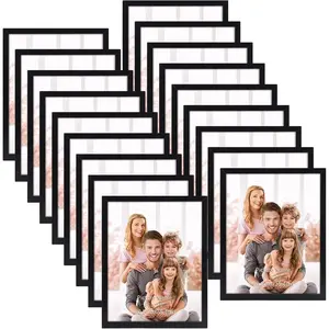 Black 8x10 Picture Frame Set of 18, Multi Photo Frames 8 by 10 Bulk for Wall Hanging or Tabletop Display