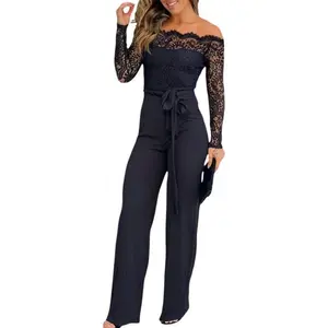 Women's dresses, jumpsuits, casual one-piece dresses, off-shoulder lace-trimmed workwear, straight-leg pants GARMENTARY