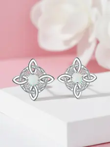 Moon Stone Witches Knot for Women, Hypoallergenic Piercing Studs for Sensitive Ears, Good Luck Irish Pagan Wiccan Jewelry Gift for Women, Hypoallergenic Earrings