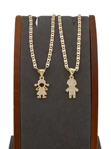 New boy or girl charms in gold plated, including 18 or 24 inch chain