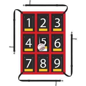 9-Section Numbered Strike Zone Trainer for Baseball & Softball | Adjustable 19"x27" Pitching Target Net to Improve Pitching Control & Hitting Accuracy for All Ages.