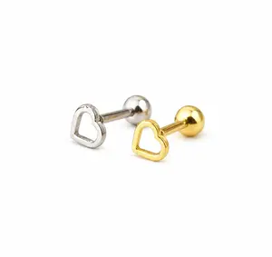 20G/18G/16G Titanium Labret Stud Earring,Flat Back Earrings , Nose Stud , Heart shape nose stud, Tragus/Cartilage Earring,  Ring, Piercing jewelry women, Cork Shaped Diamond Heart Nose Stud, non tarnish jewelry, heart gauge earrings 