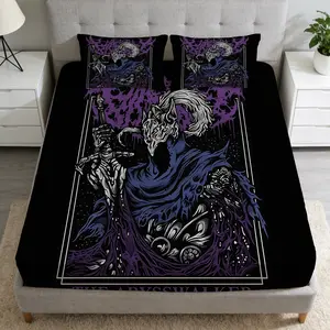 2/3 Pcs Dark Walker Pattern Fitted Sheet Set(1*Fitted Sheet+1/2*Pillowcase,No Filling),High-Definition Digital Printing,Soft And Comfortable Fabric,Suitable For All Year Round,Perfect Gift For Family And Friends On Festivals!