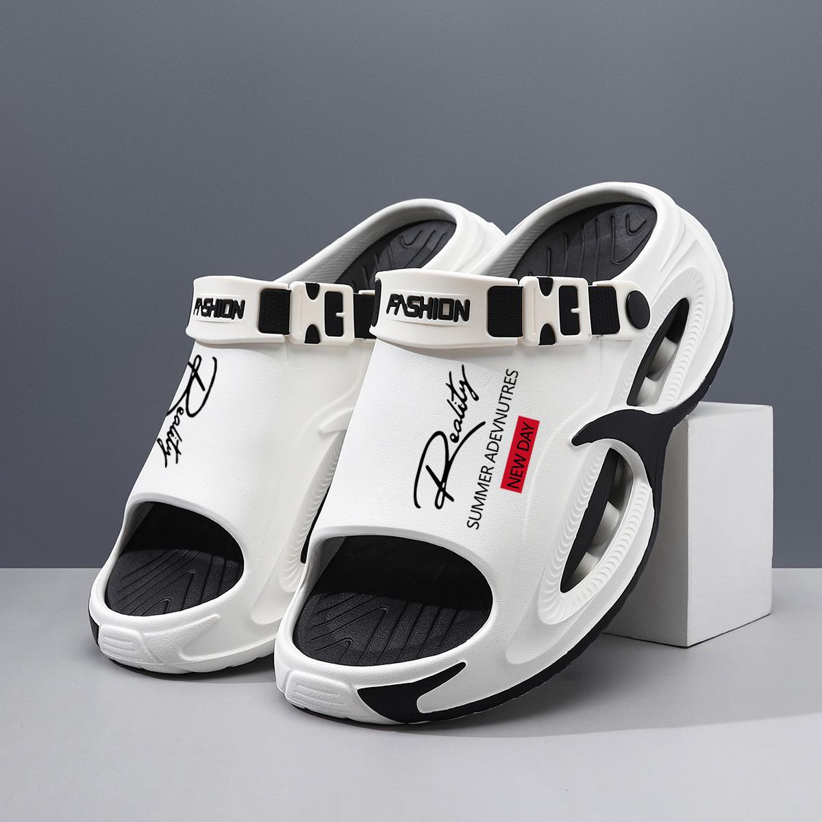 Men's EVA Slide Sandals - Thick Sole, Lightweight Cushioned Walking Shoes, Eva Upper, Waterproof, Slip-Resistant, Breathable, Flexible, Modest Ankle, Easy Slip-On, Casual Street Footwear for Summer Beach, Outdoor Wear, Indoors