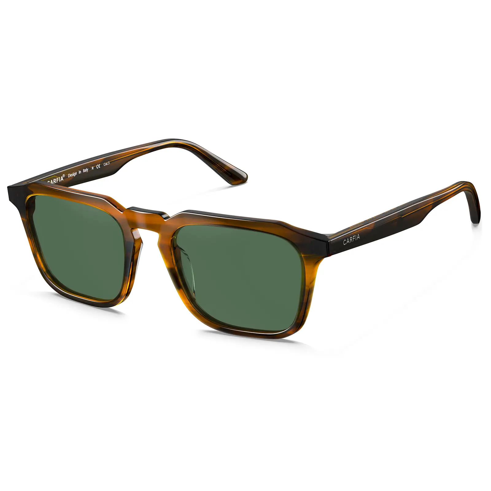CARFIA Retro Square Sunglasses for Male, Hand-crafted Hypoallergenic Acetate Full Rim Frame, Polarized UV400 Lenses for Natural Color and to Enhance Contrast, Geometric-Pattern, Astronauts
