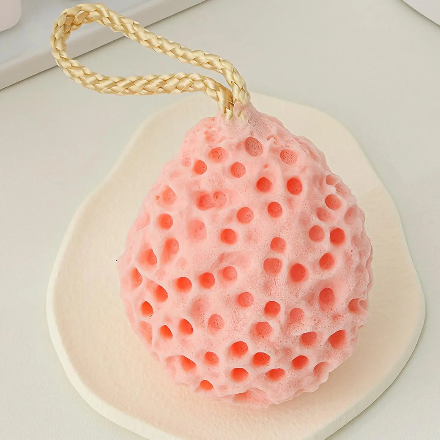 4PCS Soft Foam Shower Loofah Sponges, 4 Assorted Colors (Pink, Purple, Green, Yellow), Gentle Exfoliating Body Scrubber, Comfortable Home Care Bath Tool for Full Body Cleansing