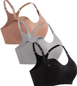 3Pack Support Sports Nursing Bra racerback Fixed Cups for Maternity Breastfeeding Yoga Workout Bra