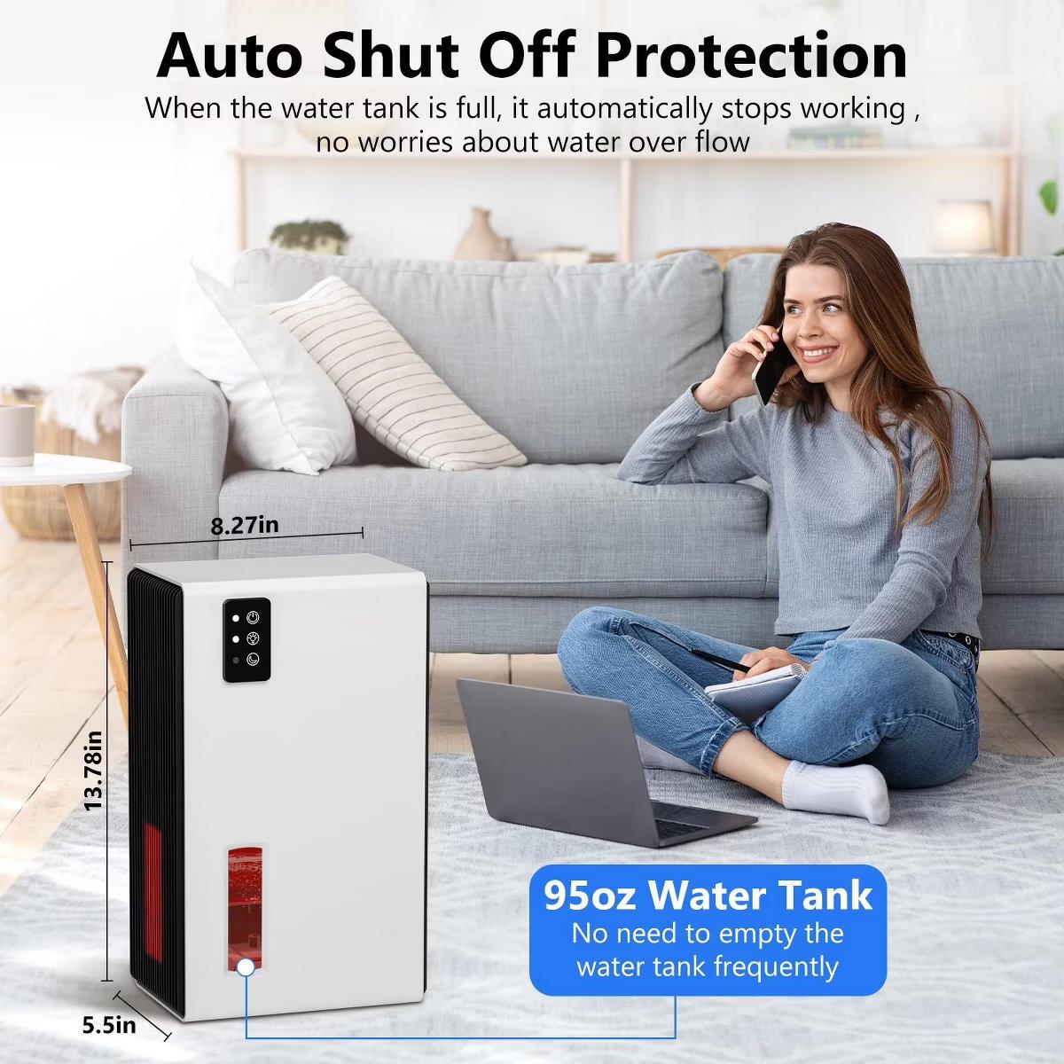 Dehumidifier for Home Bedroom And Bathroom with Quiet Sleep Mode and Auto Shut Off