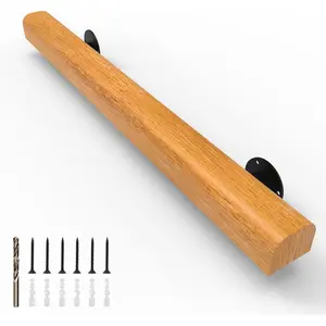 2FT Wood Handrails Wall, Hand Railings for Stairs Indoor, Non-Slip Staircase Handrail for Corridor, Lofts,, Kindergarten Guardrail (Size: 2ft)