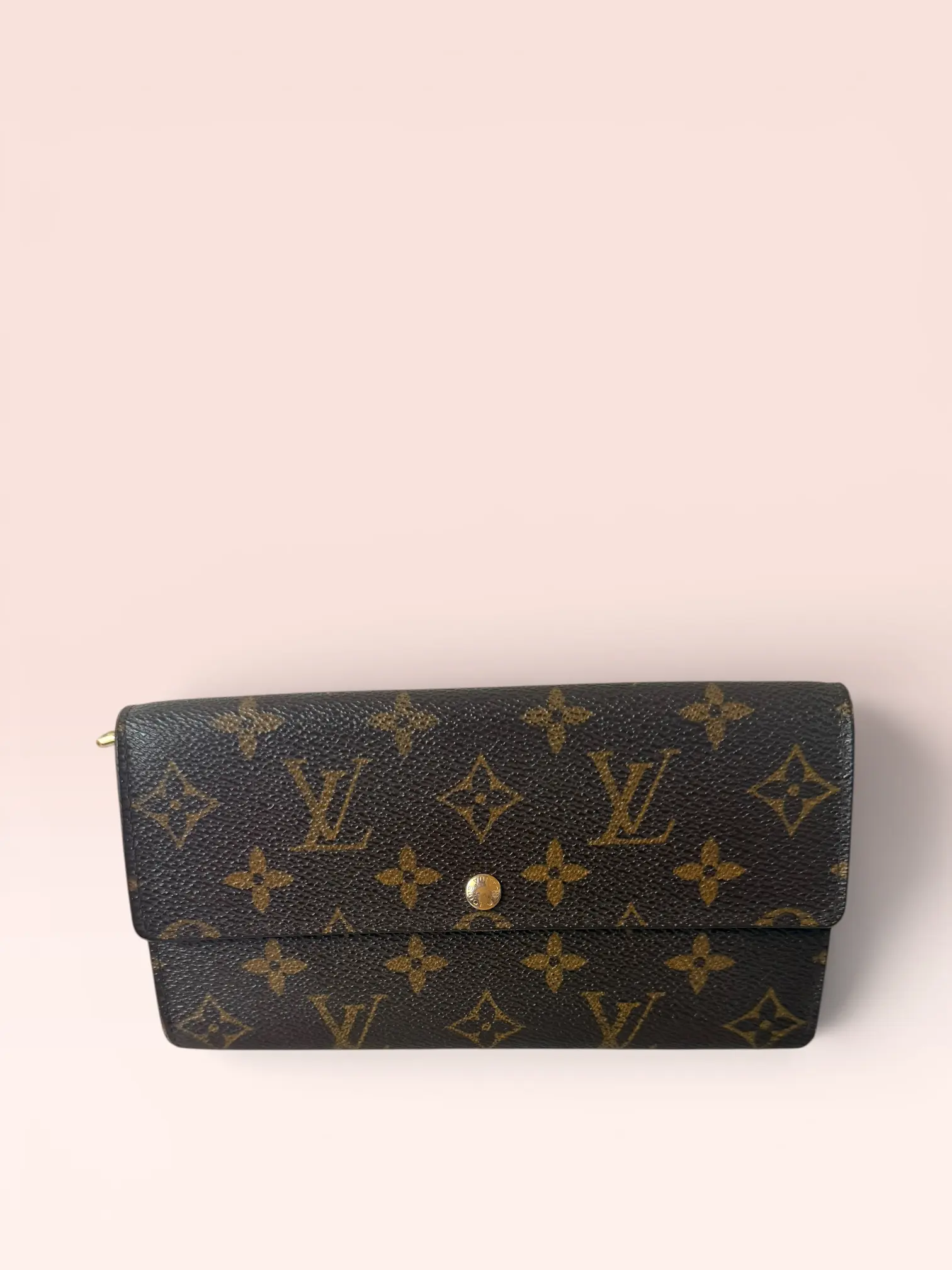 Pre-owned Louis Vuitton Canvas Small Leather Goods Monogram Sarah Wallet 2006