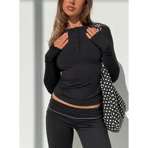 Kobee Jersey Long Sleeve Layering Top Black