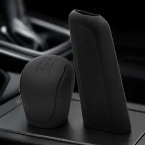 Premium Silicone Gear Shift Knob Cover & Handbrake Boot Set - Anti-Slip, Heat-Resistant, Universal Fit for Manual Cars, SUVs & Sedans, Enhances Driving Comfort & Safety, Durable Dustproof Interior Accessories.