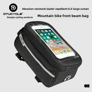 B-SOUL Waterproof Bike Phone Bag - Bicycle Top Tube Phone Holder Pouch with Touch Screen, Mountainbike and Road Cycling Gear Accessory