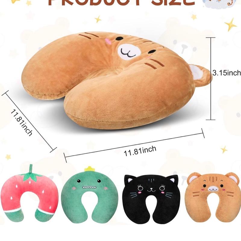 1pack Travel Pillows for Airplanes Cute Animal Neck Pillows for Car Seat Soft U Shaped Head Chin Support Pillow Airplane Essentials for Sleeping Trip Train Gift