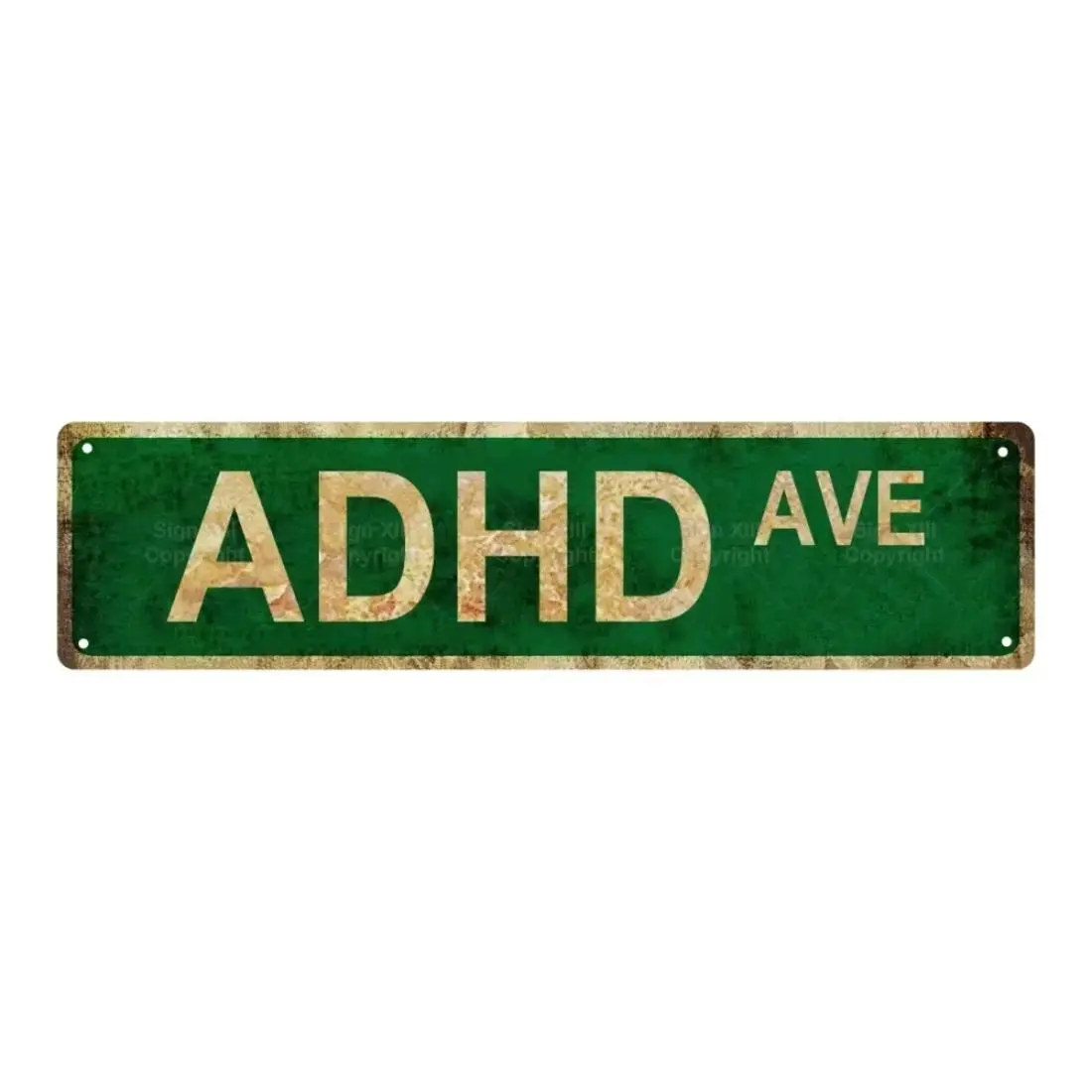 Adhd Avenue Metal Tin Sign, Durable Artistic Wall Decor Plaque for Home, Bar, Cafe & Garage, Garden Decoration Supplies, Vintage Garage Signs