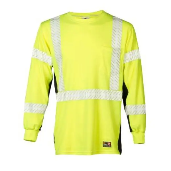 ML Kishigo Flame Resistant Premium Black Series FR Long Sleeve T-Shirt - 3XLarge -  Lime - F4063