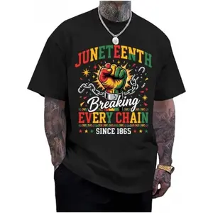 Juneteenth Shirts for Men Women Black History V Neck Tshirt Breaking Every Chain Juneteenth Celebration Tees