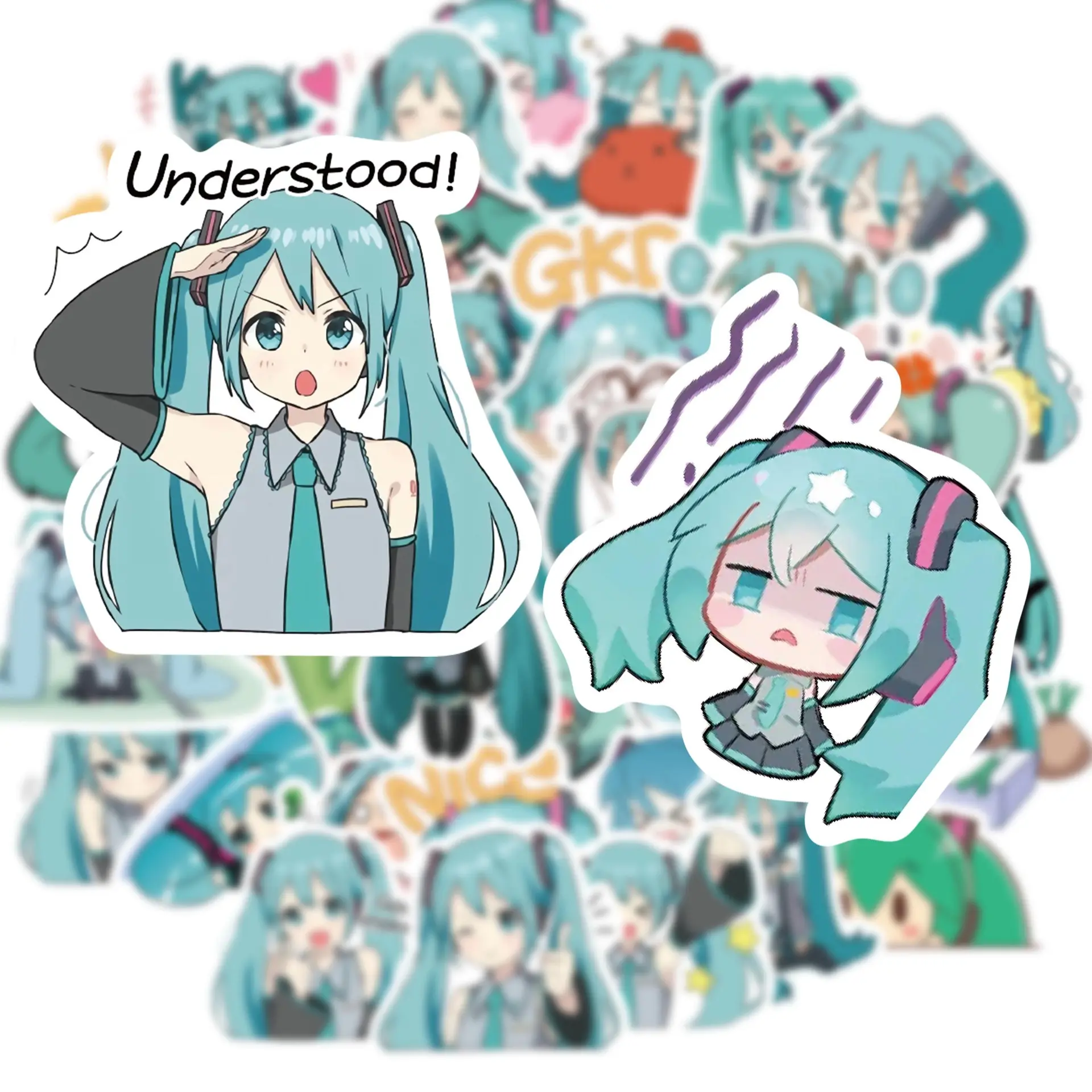 65PCS Anime Design Decorative Stickers Pack - Kawaii Waterproof Vinyl Die Cut Art Stickers for Laptop, Skateboard, DIY Scrapbooking Gift