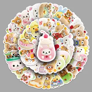 54 Cute Bear Stickers Set, Funny Stickers, DIY Sticker, Waterproof Cartoon Animal Decals for Thermos Cups & Journaling, Adorable Loose Leaf Paper Decorations