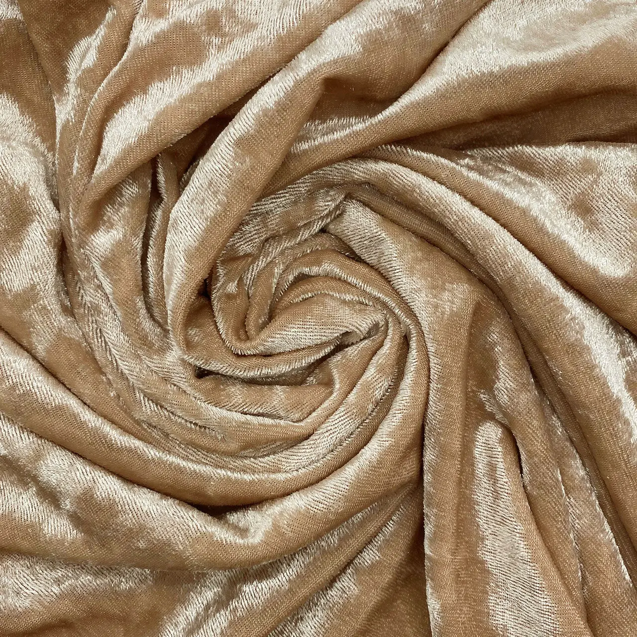 90 x 132 Inch Rectangular Crushed Velvet Tablecloth Champagne