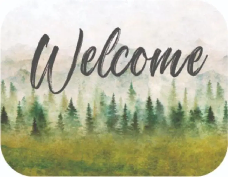Kay Berry 67350 10 x 8 in. Welcome Stone with Trees Colored Printed Stones