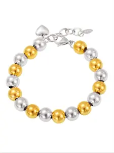 Trendy Colorful Handmade Bead Bracelet for Women, Stylish Hollow Round Stainless Steel Jewelry, Durable Everyday Accessory, Stackable Bracelets, Elegant Minimalist Bangle