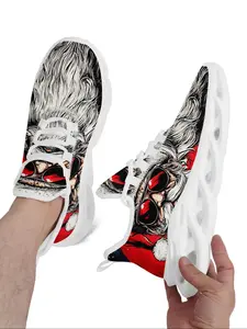 Men's Christmas Print Lace Up Low Top Sneakers, 2024 New Style Casual Comfortable Sports Running Shoes, Male All-match Round Toe Shoes for Daily Wear, Running Training Shoes