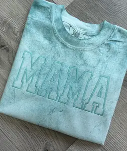 Comfort Colors Monochrome Embroidered Mama Tee Comfort Colors Monochrome Embroidered Mama Tee