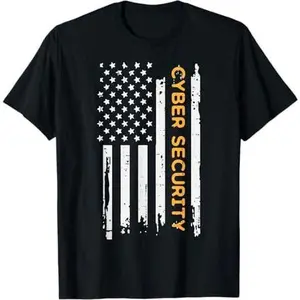 US Flag Cyber Security IT Cybersecurity Patriotic Men Women T-Shirt