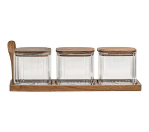 10 Strawberry Street 3-Piece Square Canister Set with Tray 10 Strawberry Street 3-Piece Square Canister Set with Tray