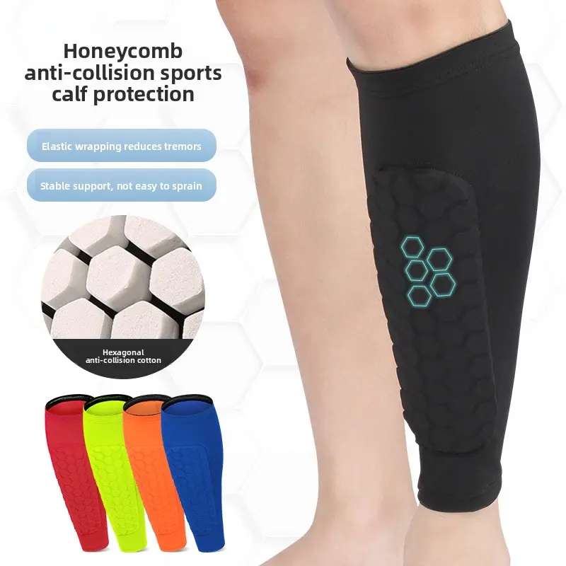 Sports Calf Guards Honeycomb Anti-Collision Leg Sleeves Outdoor Sports Soccer Basketball Cycling Running Equestrian Shin Guards Protective Gear