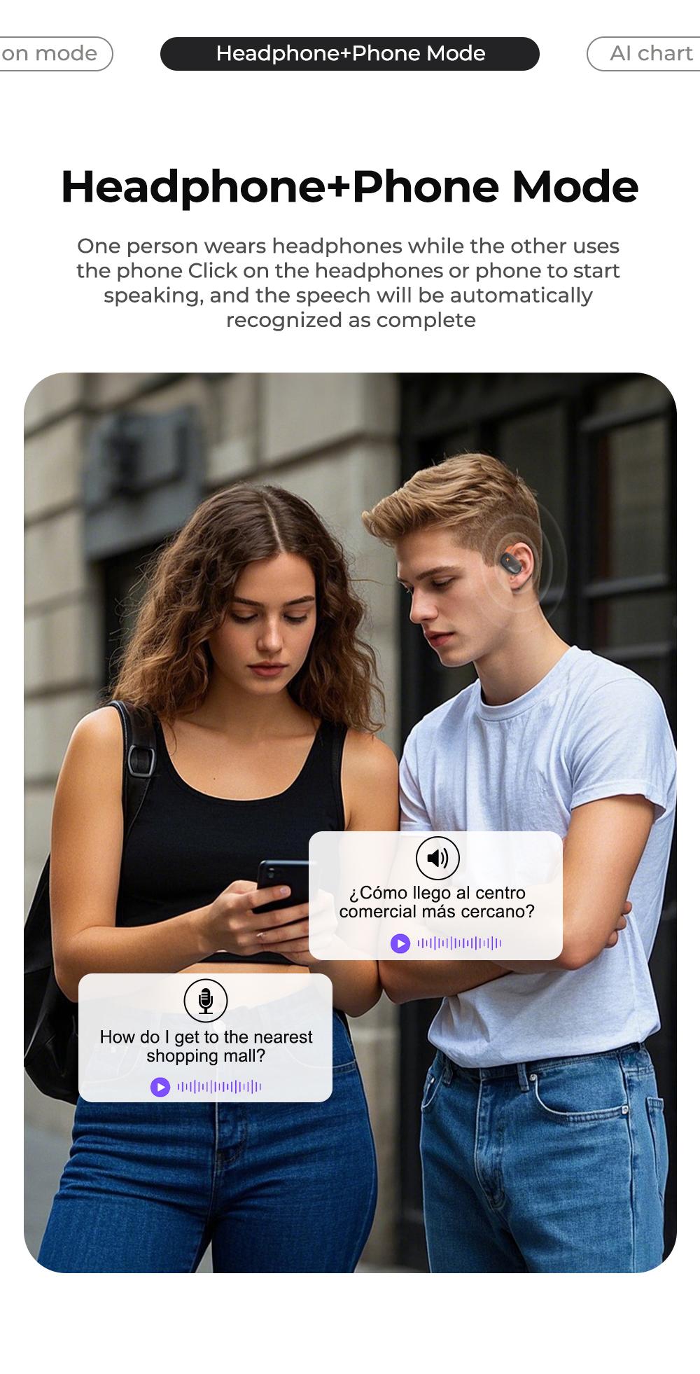 ERAZER XF33 OWS Wireless Bluetooth 5.4 Earphones Luminous Headphones HIFI Sound Quality Music Full Color Display Touch Screen Gaming Headsets Built-in Mic Earbuds Compatible with Phone Computer