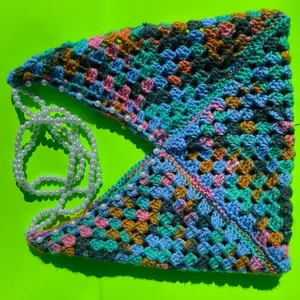 Handmade Crochet Mermaid Purse With Beaded Strap