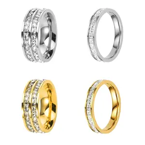 EJG Women's 925 Sterling Silver Stacking Rings - Cubic Zirconia Double-Layer Ring, Comfortable Daily Jewelry, Gift for Women