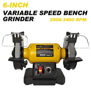 Woodskil 6 Inch 2.5A Variable Speed Bench Grinder, 2000–3400 RPM Table Grinder, TDS-G150VLG