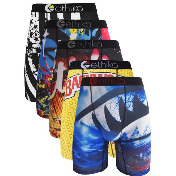 2PCS/3PCS/4PCS Men's boxy underwear with printed pattern, breathable and sporty, high elasticity, sweat absorption, hip lifting, casual sports s-XXXL